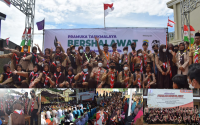 Penggalang MTs Serba Bakti ikuti Kegiatan Pramuka Tasikmalaya Bersholawat